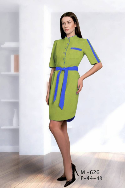 Платье Fortuna. Шан-Жан 626 салатовый/синий - фото 1