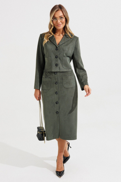 Жакет, юбка Verita 2481 олива - фото 1