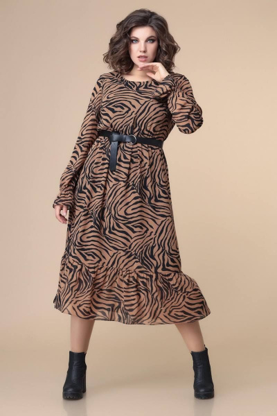 Платье Romanovich Style 1-2208 коричневый/черный - фото 1
