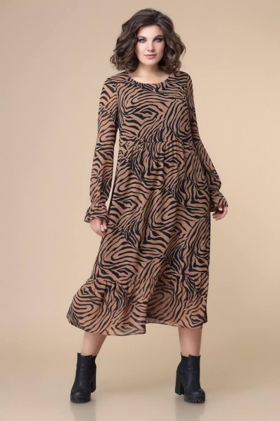 Платье Romanovich Style 1-2208 коричневый/черный - фото 4