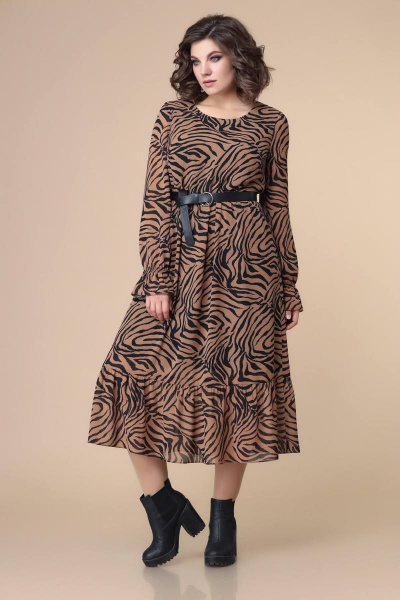 Платье Romanovich Style 1-2208 коричневый/черный - фото 2