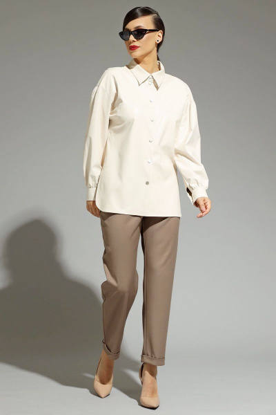 Блуза, брюки Магия моды 1968 молочный+какао - фото 1