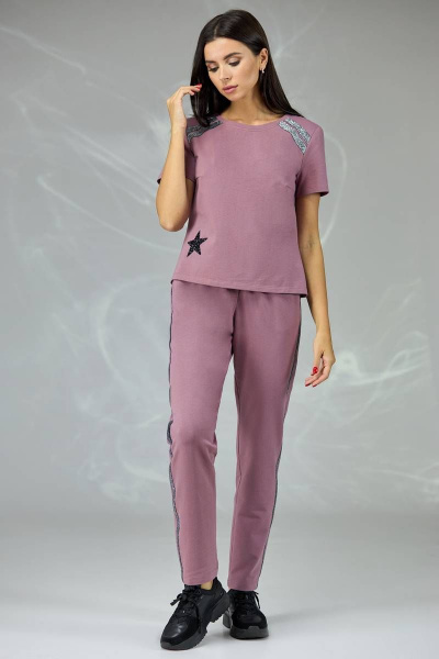 Брюки, футболка Angelina & Сompany 375 фиолетовый - фото 3