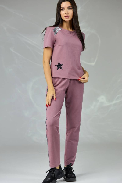 Брюки, футболка Angelina & Сompany 375 фиолетовый - фото 1