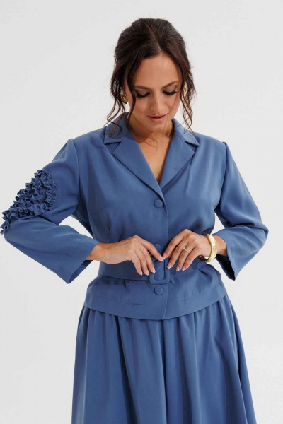 Жакет, юбка Mislana 1116 синий - фото 3