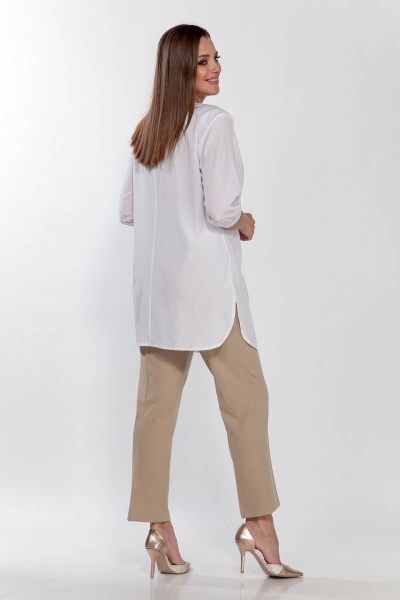 Блуза, брюки Belinga 2191 белый/песок - фото 3