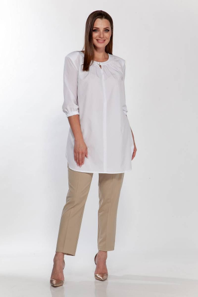 Блуза, брюки Belinga 2191 белый/песок - фото 1