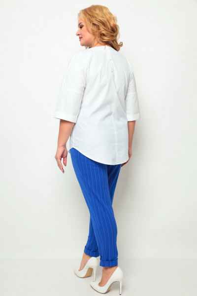 Блуза, брюки Michel chic 1255 белый+синий - фото 3