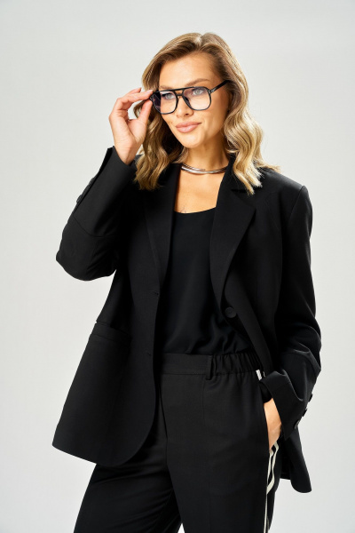 Брюки, жакет AVA fashion М-233 черный - фото 6