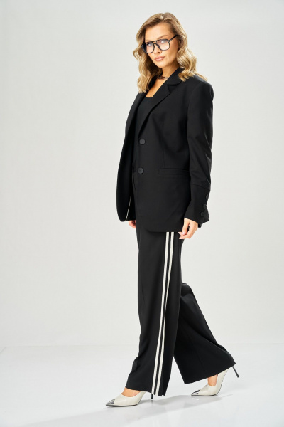 Брюки, жакет AVA fashion М-233 черный - фото 5