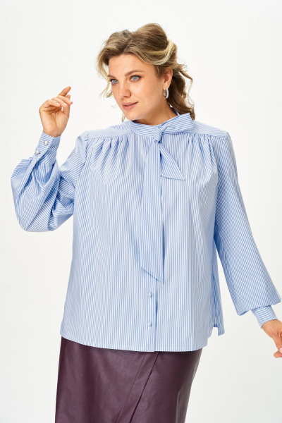 Блуза SOVA 11352 голубая_полоска - фото 2