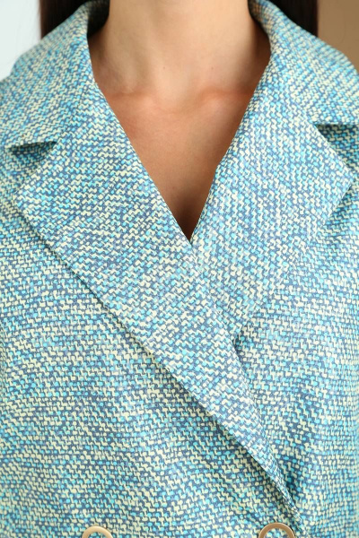 Куртка Viola Style 6036 голубой_с_желтым_принт - фото 3