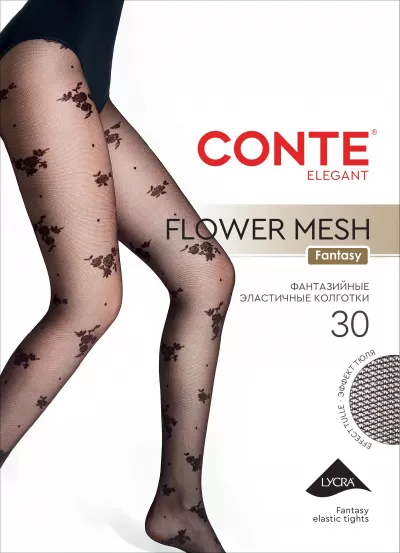 Колготки CONTE FLOWER MESH nero 26С-10СП - фото 1