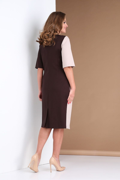 Платье Andrea Style 0391 темно-коричневый - фото 3