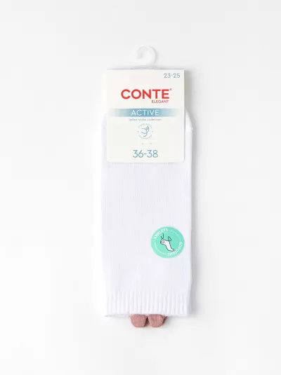Носки CONTE ACTIVE белый-пепельно-розовый 20С-18СП - фото 4