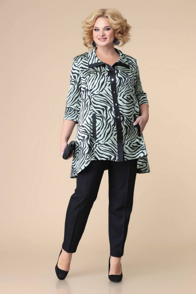 Блуза, брюки Romanovich Style 2-2211 бирюза/черный - фото 2