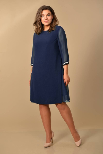 Платье Lady Style Classic 1722/1 синие_тона - фото 1