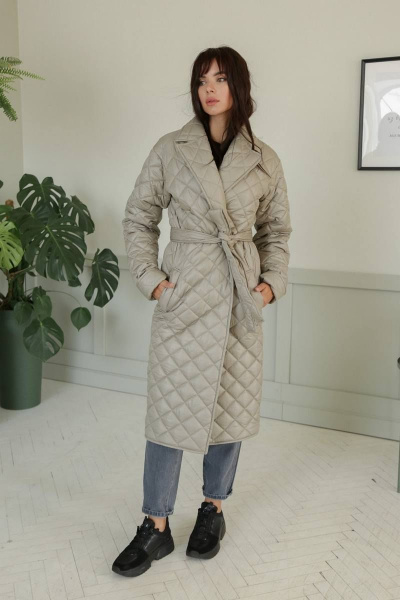 Пальто LadisLine 1374 светло-серый - фото 3