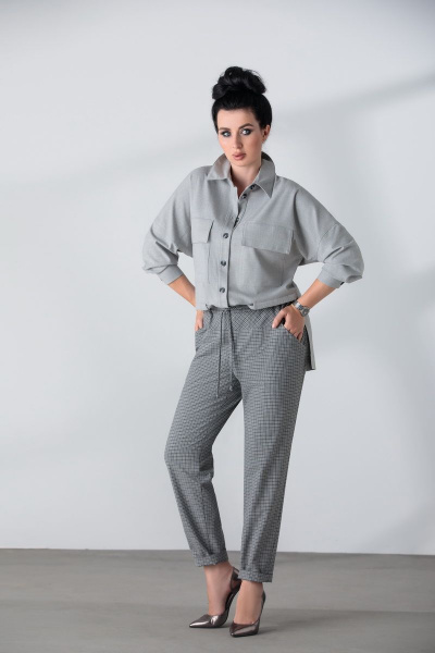 Блуза, брюки ElPaiz 696 серый - фото 3