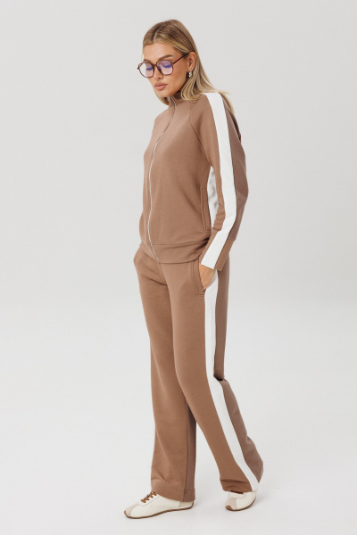 Брюки, олимпийка Fantazia Mod 5596 бежевый-белый-коричневый - фото 2