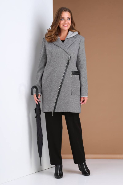 Пальто Viola Style 6037 серый - фото 1