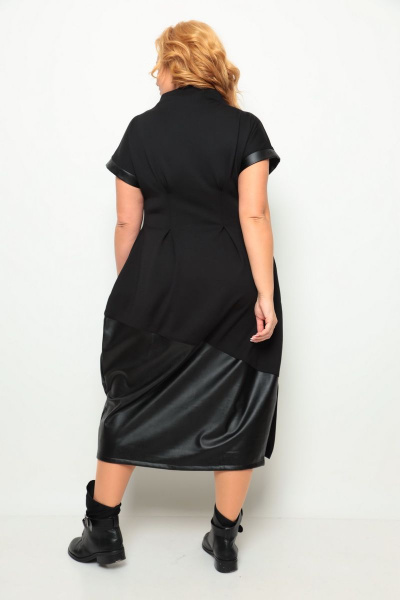 Платье Michel chic 2066 черный+кожа - фото 4