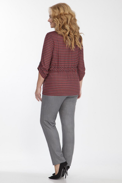Блуза, брюки, жакет Matini 1.1343 красный-серый - фото 4