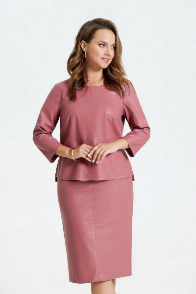 Блуза, юбка TEZA 1800 пыльно-розовый - фото 2