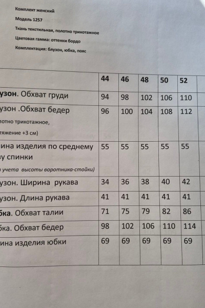 Блуза, юбка Ларс Стиль 1257 бордо - фото 6