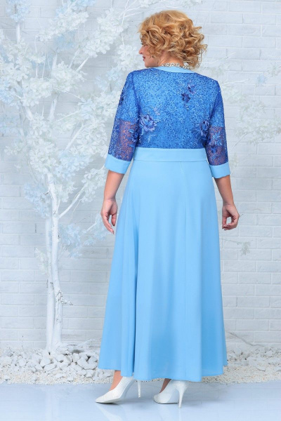 Блуза, платье Ninele 7333 голубой_василек - фото 3