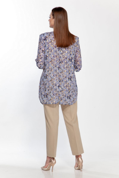 Блуза, брюки Belinga 2187 голубой/песок - фото 3