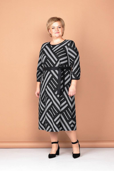 Платье Соджи 507 черный/серый - фото 1