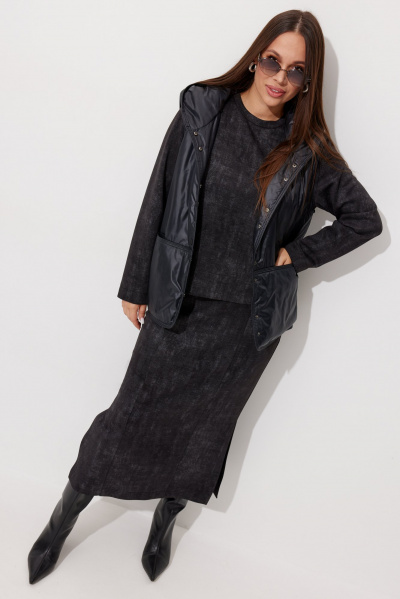 Джемпер, жилет, юбка Магия моды 2766 черный - фото 3