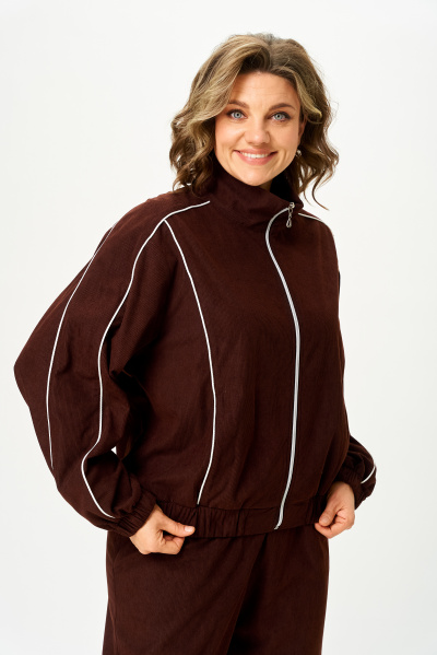 Костюм брючный вельветовый свободный коричневый Lady Secret 26255 шоколад - фото 6