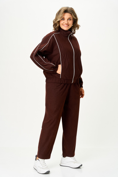Костюм брючный вельветовый свободный коричневый Lady Secret 26255 шоколад - фото 2
