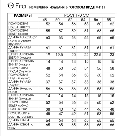 Джемпер, жакет, юбка Fita 4181 серо-синий - фото 7