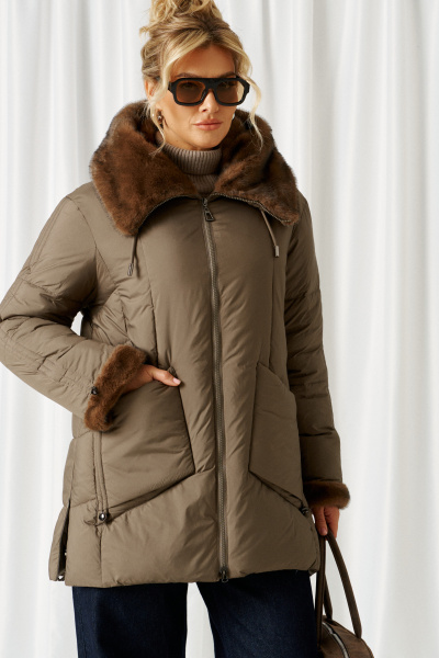 Пальто Beautiful&Free 1017 хаки - фото 3