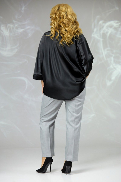 Блуза, брюки Angelina & Сompany 590 черный-серый - фото 5