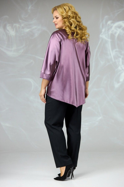 Блуза, брюки Angelina & Сompany 590 сиреневый-черный - фото 5