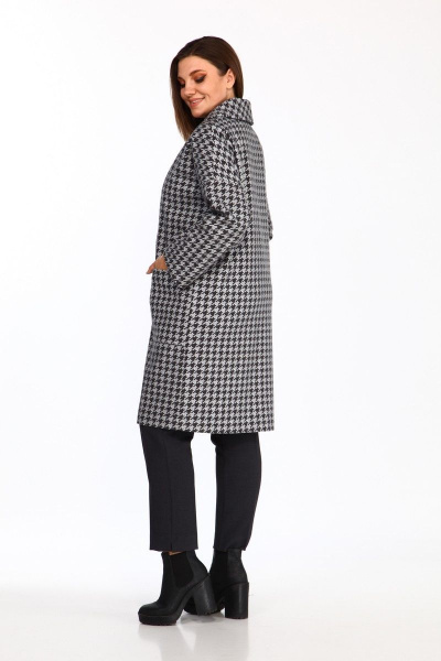 Пальто Lady Style Classic 2464 серый-черный - фото 6