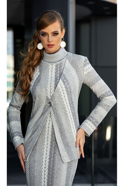 Кардиган, платье Diva 1335-1 серый - фото 2