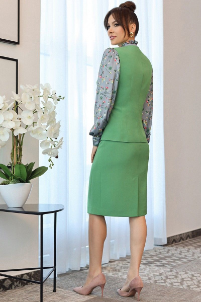 Блуза, жилет, юбка Мода Юрс 2538 зеленый - фото 3