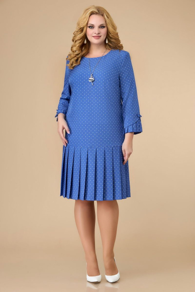 Платье Svetlana-Style 1429 голубой+горох - фото 1