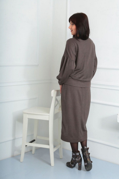 Джемпер, юбка VIA-Mod 488 коричневый - фото 4