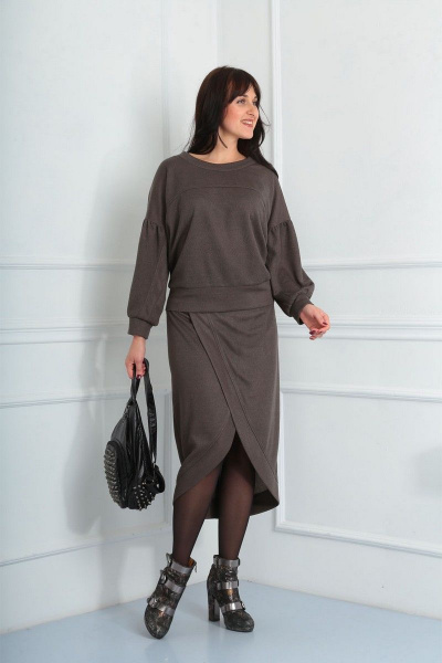 Джемпер, юбка VIA-Mod 488 коричневый - фото 2