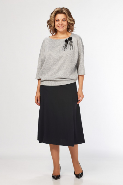 Джемпер, юбка Azzara 10 096 чёрно-серый - фото 1