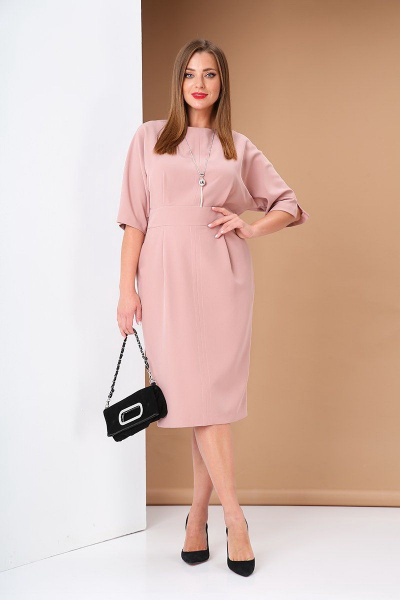 Платье Andrea Style 0383 розовый - фото 4
