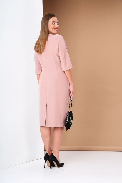Платье Andrea Style 0383 розовый - фото 5