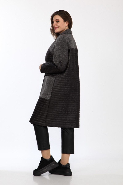 Пальто Lady Style Classic 2327 черно-серый - фото 5