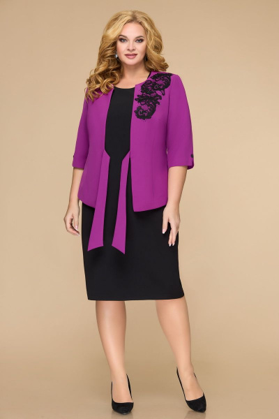 Жакет, платье Svetlana-Style 1700 фиолетовый+чёрный - фото 1